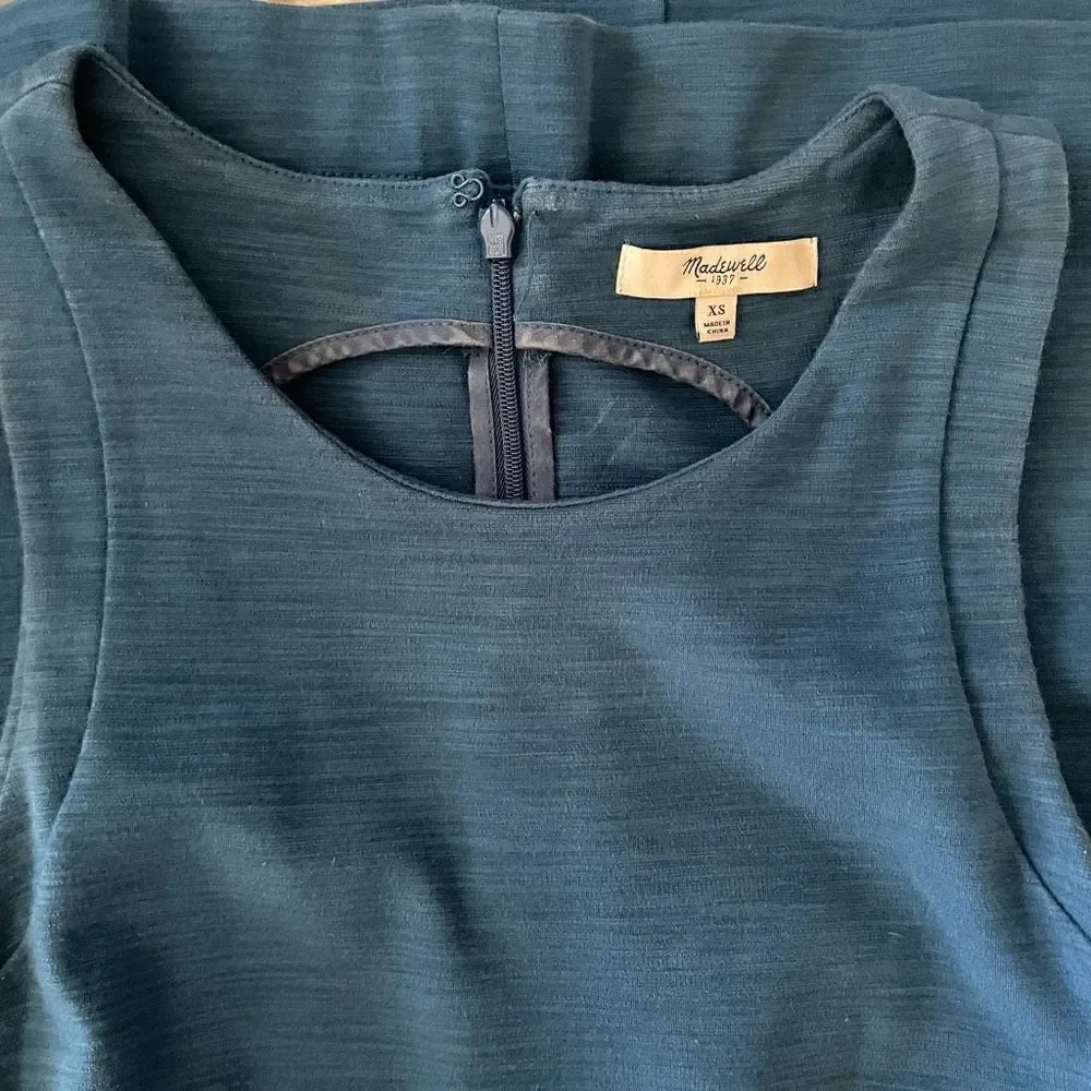 FINAL SALE! MADEWELL | keynote ponte sleeveless turquoise dress XS
